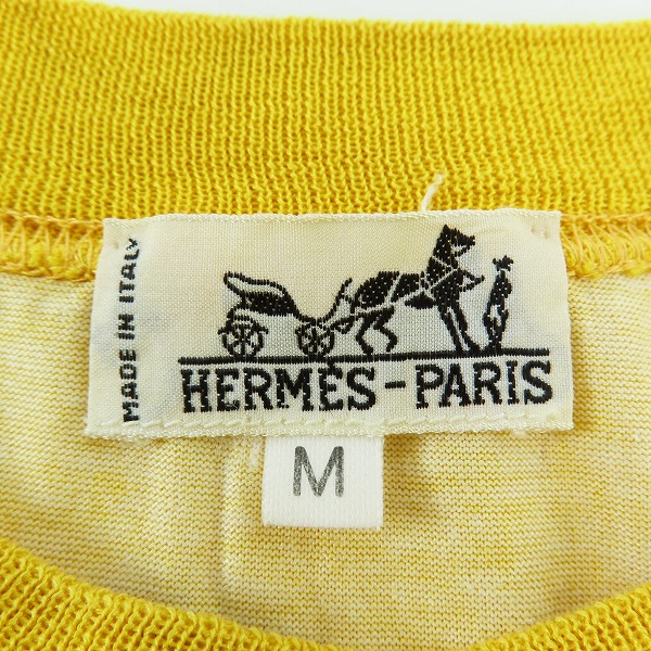 実際に弊社で買取させて頂いたHERMES/エルメス 半袖Tシャツ カットソー  LES TUILERIES プリント イエロー/Mの画像 2枚目
