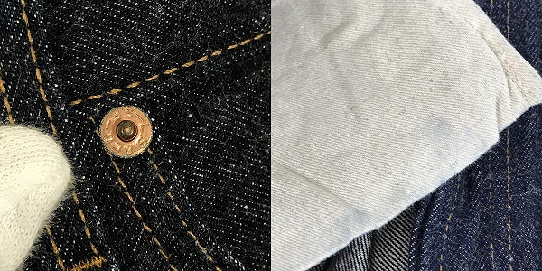 実際に弊社で買取させて頂いたLEVIS/リーバイス 501 刻印555 米国製 BIG E 不均等V ボタンフライ 501-0001/W30L40の画像 8枚目
