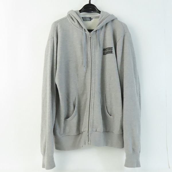 実際に弊社で買取させて頂いたHYSTERIC GLAMOUR/ヒステリックグラマー SEE NO EVIL ジップアップ パーカー グレー 02233CF12/XLの画像 1枚目