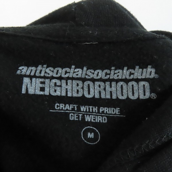 実際に弊社で買取させて頂いたNEIGHBORHOOD×ANTI SOCIAL SOCIAL CLUB/ネイバーフッド×アンチソーシャル 20AW プルオーバーパーカー 202GEASN-CSM01S Mの画像 2枚目