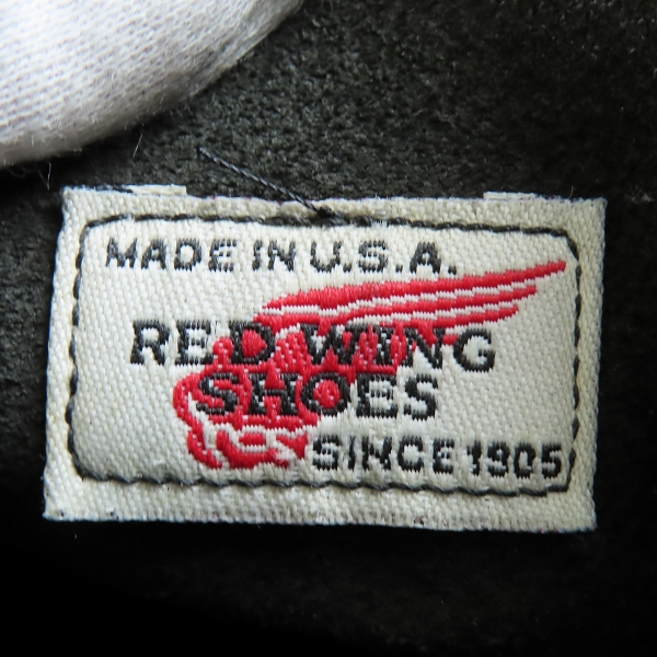 実際に弊社で買取させて頂いたRED WING/レッドウィング 刺繍羽根タグ アイリッシュセッター レザー ブーツ 8130/9Dの画像 7枚目