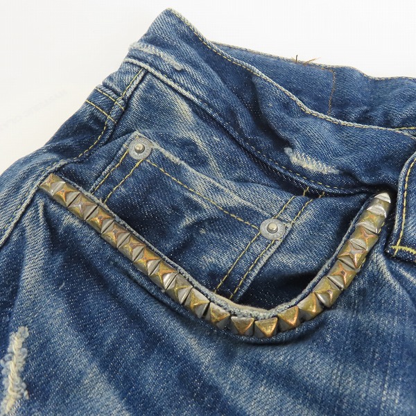 実際に弊社で買取させて頂いた【未使用】HYSTERIC GLAMOUR/ヒステリックグラマー SP加工 COLLAGE デニムパンツ ペイント加工 0263AP19 28の画像 6枚目