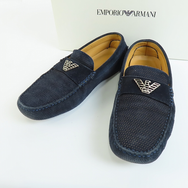 実際に弊社で買取させて頂いたEMPORIO ARMANI/エンポリオアルマーニ スエードドライビングシューズ X4B055/8