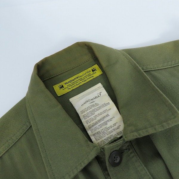 実際に弊社で買取させて頂いたWACKO MARIA×Sasquatchfabrix./ワコマリア×サスクワァッチファブリックス スカル 刺繍 ミリタリーシャツジャケット/Lの画像 4枚目