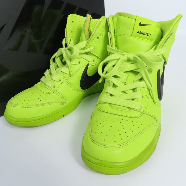 実際に弊社で買取させて頂いたNIKE×AMBUSH/ナイキ×アンブッシュ DUNK HIGH "FLASH LIME" ダンクハイ フラッシュライム CU7544-300 27.0