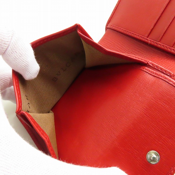 実際に弊社で買取させて頂いたBVLGARI/ブルガリ 二つ折り財布 コインケース カードケース レッドの画像 5枚目