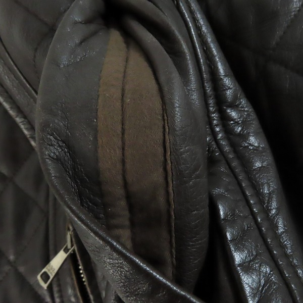 実際に弊社で買取させて頂いたDOLCE&GABBANA/ドルチェ&ガッバーナ ラムレザー キルティングライダースジャケット 48の画像 6枚目