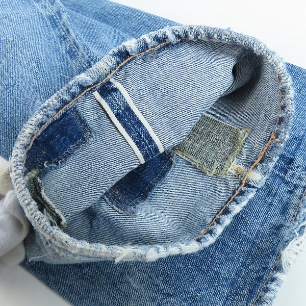 実際に弊社で買取させて頂いたLevi’s/リーバイス 刻印無/TALONジップ/赤耳/隠しリベット/Vステッチ/リペア ヴィンテージ/ビンテージ デニムパンツの画像 9枚目