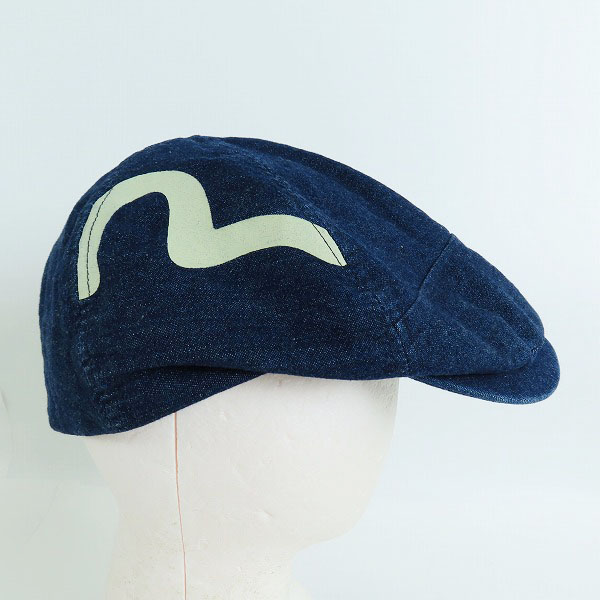実際に弊社で買取させて頂いたEVISU/エヴィス カモメ デニム ハンチング キャップの画像 3枚目