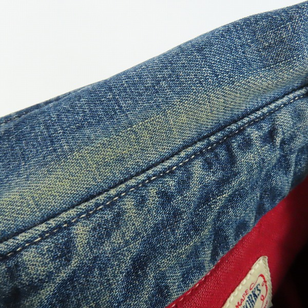 実際に弊社で買取させて頂いたWAREHOUSE/ウエアハウス DUBBLE WORKS キルティング デニムジャケット 40の画像 5枚目
