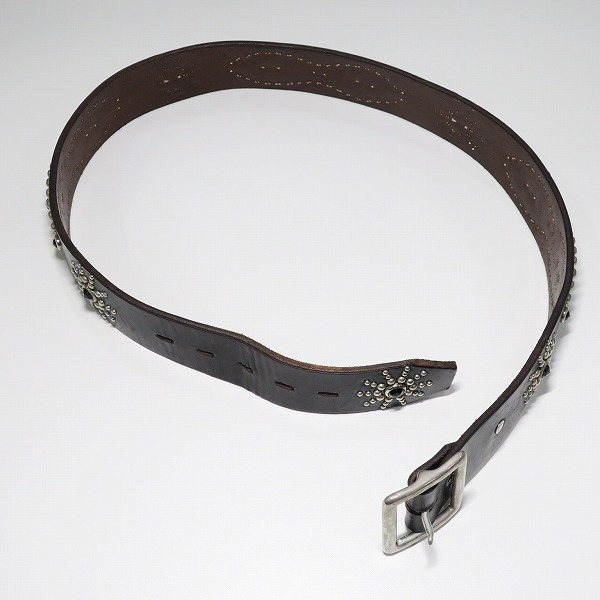 実際に弊社で買取させて頂いたHollywood Trading Company /HTC/エイチティーシー スタッズ スティングレイ レザー ベルト/34の画像 7枚目
