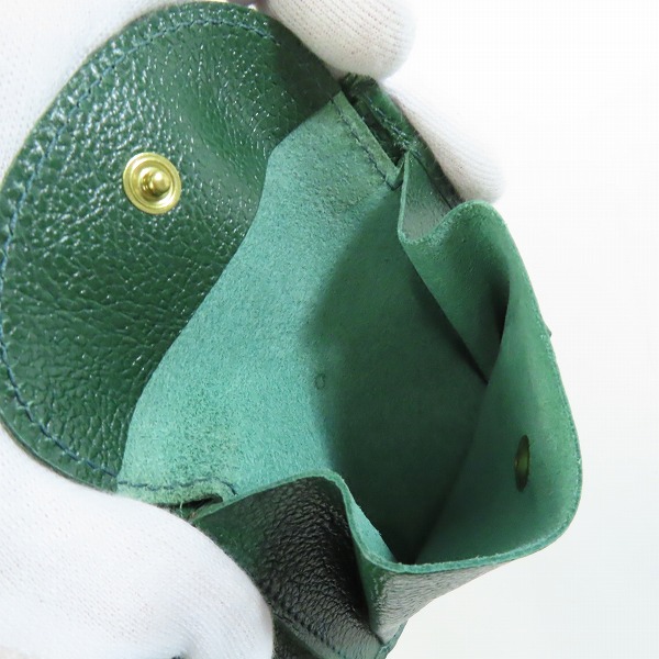 実際に弊社で買取させて頂いたIL BISONTE/イルビゾンテ レザー グリーン 二つ折り財布/ウォレットの画像 6枚目