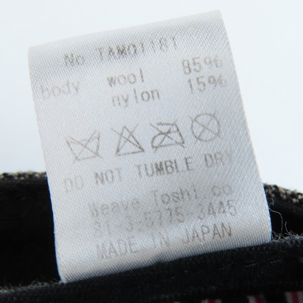 実際に弊社で買取させて頂いたCA4LA/カシラ ハンチング帽子 日本製 グレー系の画像 7枚目