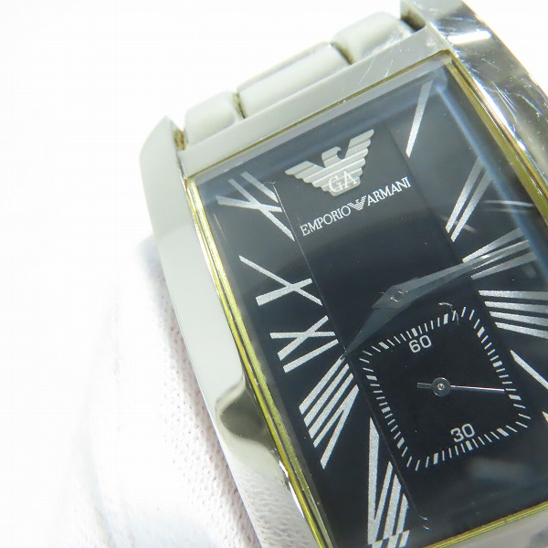 実際に弊社で買取させて頂いたEMPORIO ARMANI/エンポリオアルマーニ 黒文字盤 クォーツ/時計/ウォッチ AR-0156【動作未確認】の画像 8枚目