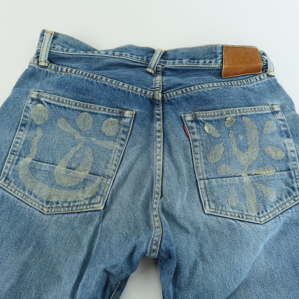 実際に弊社で買取させて頂いたEVISU/エヴィス 道楽 プリント ボタンフライ デニムパンツの画像 6枚目