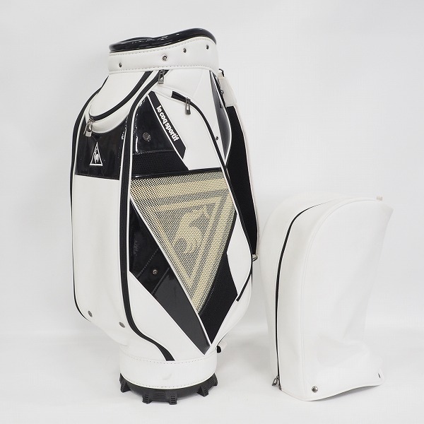 実際に弊社で買取させて頂いたle coq sportif/ルコックスポルティフ ゴルフ QQ1257 6分割キャディバッグ ホワイトｘブラック の画像 1枚目