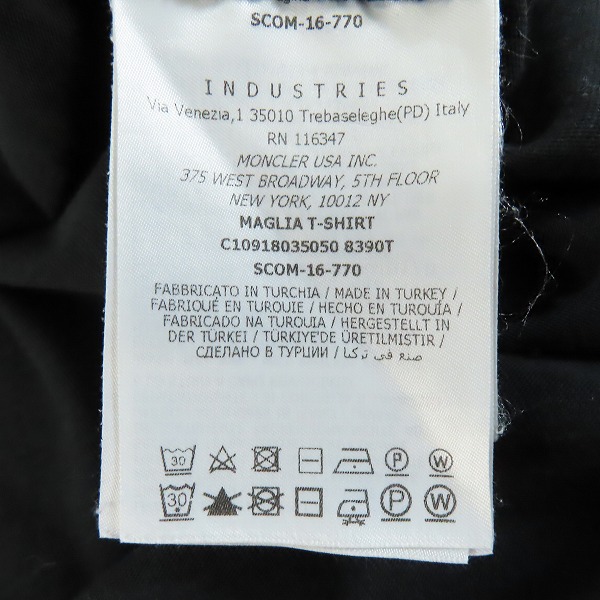 実際に弊社で買取させて頂いたMONCLER/モンクレール MAGLIA マグリア 刺繍 半袖 Tシャツ ブラック C10918035050/XXLの画像 4枚目