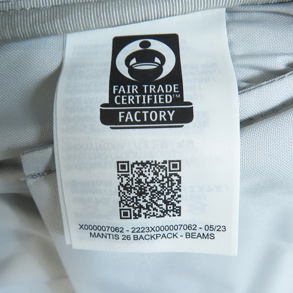 実際に弊社で買取させて頂いたARC’TERYX×BEAMS/アークテリクス×ビームス 別注 Mantis 26L Backpack マンティス バックパック 侘び寂びの画像 5枚目