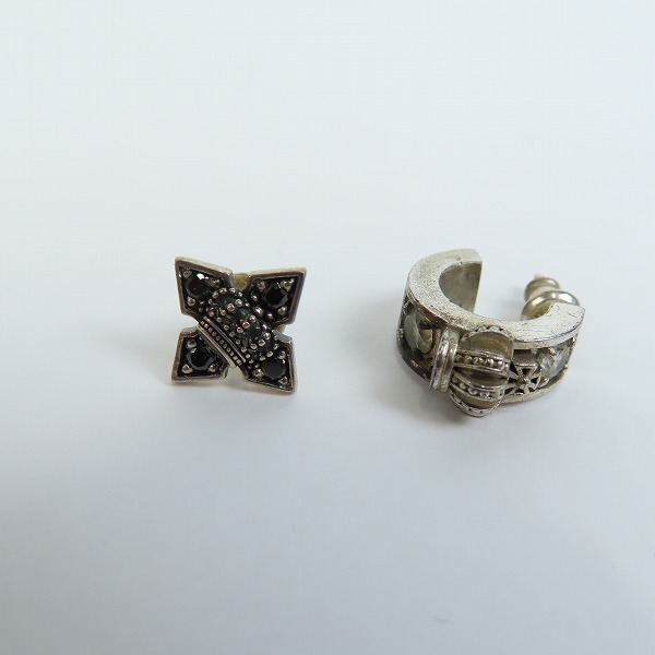 実際に弊社で買取させて頂いたJustin Davis/ジャスティンデイビス クラウン/オニキス/フープ ピアス 4点セット の画像 3枚目