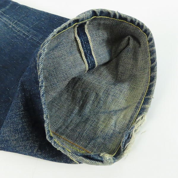 実際に弊社で買取させて頂いたDENIME/ドゥニーム XX セルビッチストレートデニム 革パッチ 469/32の画像 4枚目