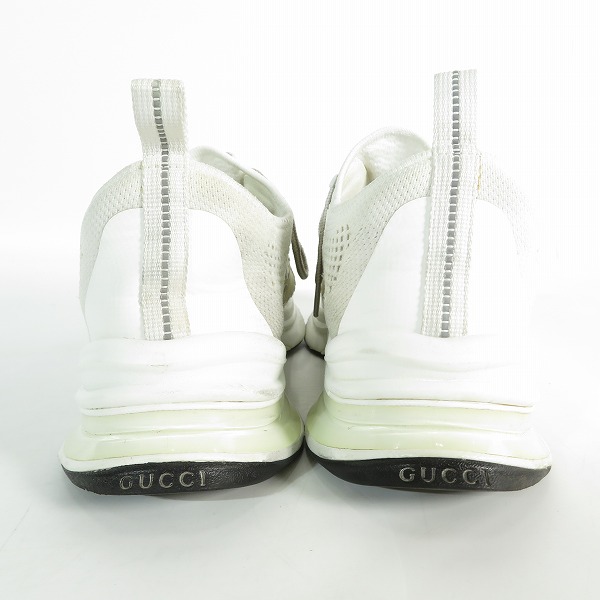 実際に弊社で買取させて頂いたGUCCI/グッチ GUCCI RUN テクニカルニット スニーカー ホワイト size 7の画像 1枚目
