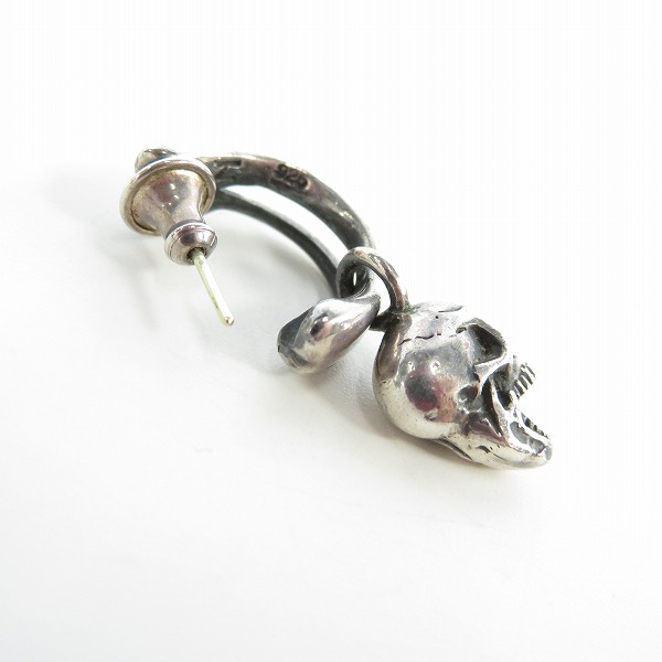 実際に弊社で買取させて頂いたNECROMANCE/ネクロマンス ボーンフープ スクリーミングスカル ピアスの画像 4枚目