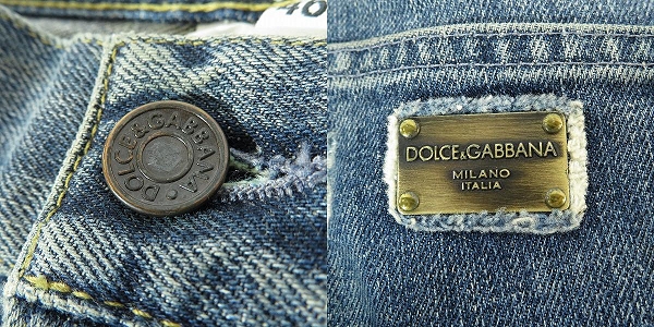 実際に弊社で買取させて頂いたDOLCE&GABBANA/ドルチェ＆ガッバーナ/ドルガバ クラッシュ リペア加工 デニムパンツ G4A7LP/46の画像 8枚目