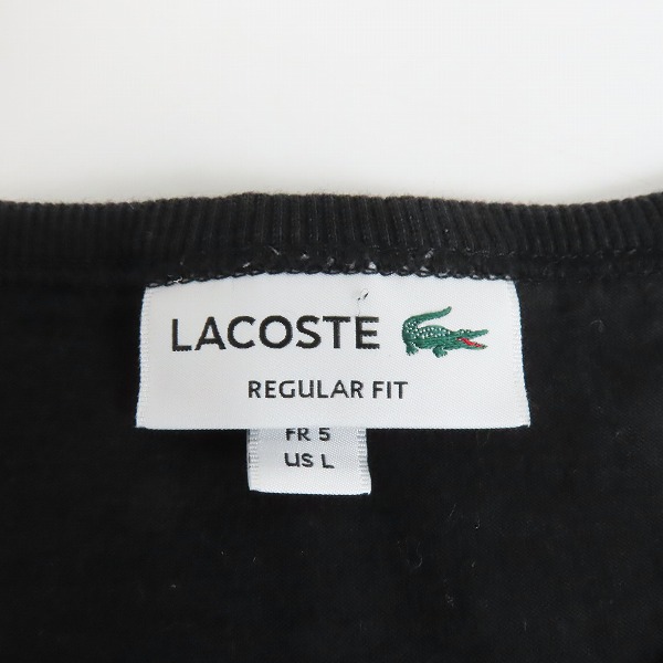 実際に弊社で買取させて頂いたLACOSTE/ラコステ クルーネックスTシャツ ブラック/Lの画像 2枚目