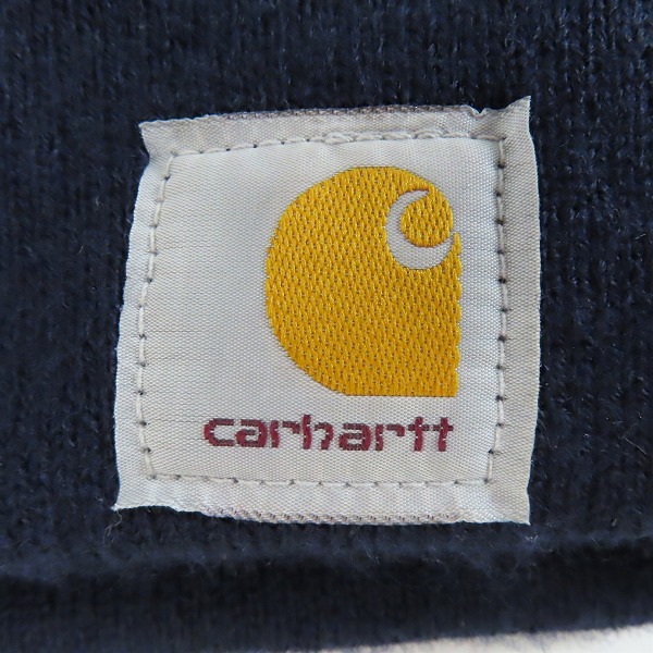 実際に弊社で買取させて頂いたCarhartt/カーハート A18 NAVY ビーニー/ニット帽 ネイビーの画像 6枚目