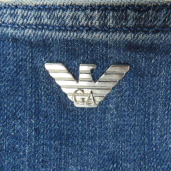 実際に弊社で買取させて頂いたEMPORIO ARMANI/エンポリオアルマーニ  ロゴプレート スリムフィット スキニーデニムパンツ/34の画像 8枚目