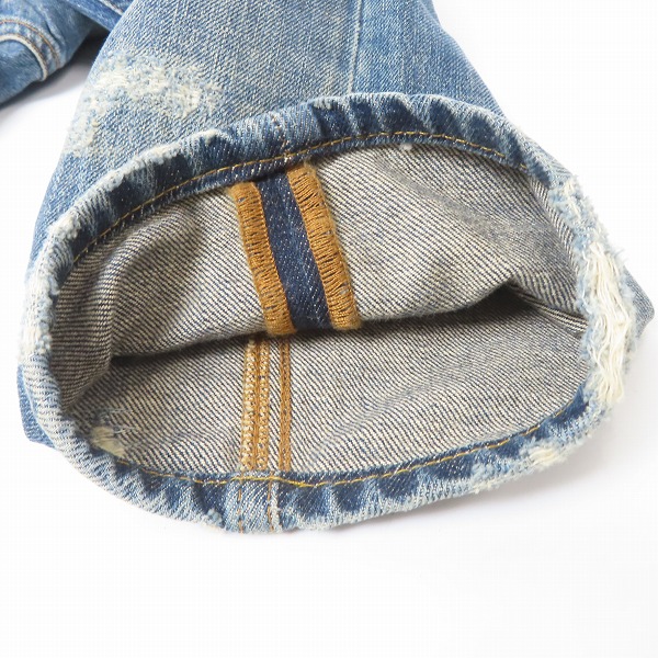 実際に弊社で買取させて頂いたDOLCE&GABBANA/ドルチェ＆ガッバーナ/ドルガバ クラッシュ ダメージ加工 デニムパンツ G6LBLD/48の画像 4枚目