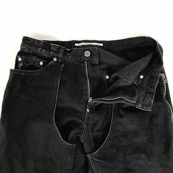 実際に弊社で買取させて頂いたJOHN LAWRENCE SULLIVAN/ジョンローレンスサリバン ブラックデニムパンツ レイヤード/ジップ 2B011-0321-28/46の画像 5枚目