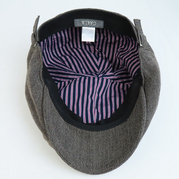 実際に弊社で買取させて頂いたCA4LA/カシラ ハンチング帽子 日本製 グレー系の画像 4枚目