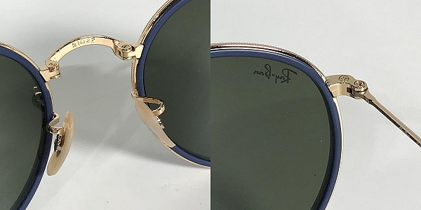 実際に弊社で買取させて頂いたRAY-BAN/レイバン 折りたたみサングラス ラウンド フォールディング サングラス アイウェア ブルー RB3517の画像 4枚目