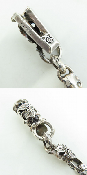 実際に弊社で買取させて頂いたSTARLINGEAR/スターリンギア デビルスカル チェッカーリンクウォレットチェーンの画像 2枚目