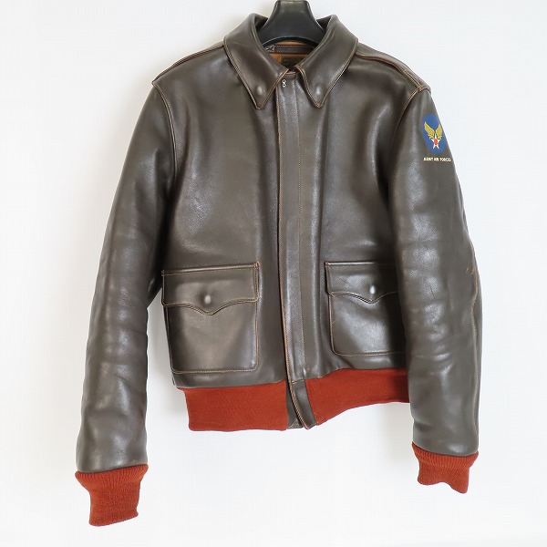 実際に弊社で買取させて頂いたBUZZ RICKSON'S/バズリクソンズ A-2 赤リブ 馬革/ホースハイド レザー フライトジャケット M83145/42