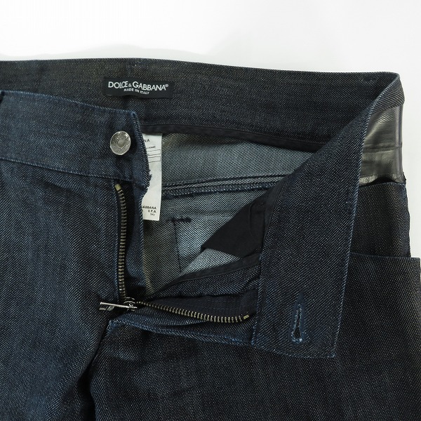 実際に弊社で買取させて頂いたDOLCE&GABBANA/ドルチェ&ガッバーナ 14 GOLD ブラックテープ デニムパンツ G33CLD/G8A40/46の画像 6枚目