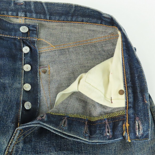 実際に弊社で買取させて頂いたDENIME/ドゥニーム XX セルビッチストレートデニム 革パッチ 502/32の画像 4枚目