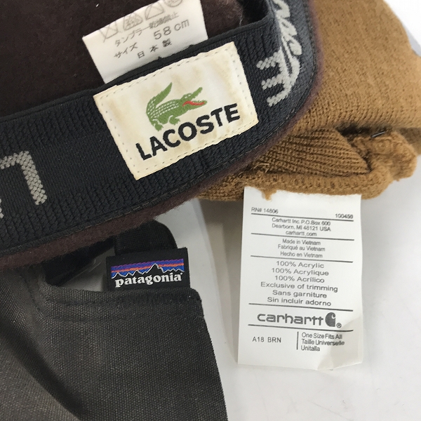 実際に弊社で買取させて頂いた【おまとめ】ラコステ/パタゴニア/カーハート 他 キャップ/サンバイザー/ニット帽 等の画像 1枚目