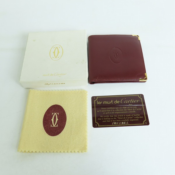 実際に弊社で買取させて頂いたCartier/カルティエ マストライン レザー 二つ折り 財布/ウォレットの画像 9枚目