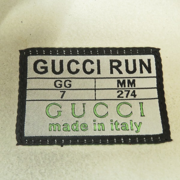 実際に弊社で買取させて頂いたGUCCI/グッチ GUCCI RUN テクニカルニット スニーカー ホワイト size 7の画像 5枚目