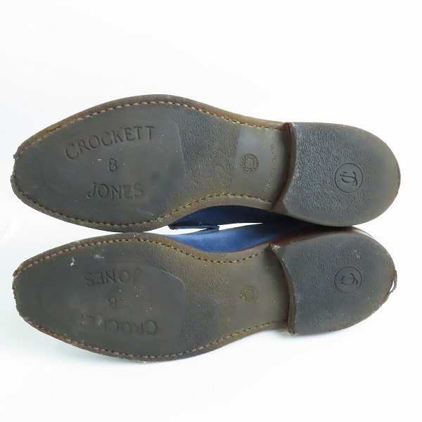 実際に弊社で買取させて頂いたCROCKETT & JONES/クロケット＆ジョーンズ アンラインド ローファー ネイビー TEIGNの画像 2枚目
