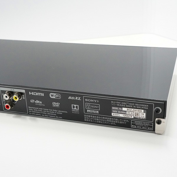 実際に弊社で買取させて頂いたSONY/ソニー ブルーレイディスク/DVDレコーダー 1TB/BDZ-ZW1500 19年製 簡易動作確認済みの画像 6枚目