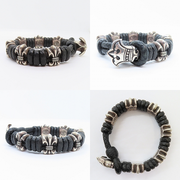 実際に弊社で買取させて頂いた【ギャラ付】LEATHERS AND TREASURES/レザーズ＆トレジャーズ 6フレア ビーズ レザー ブレスレットの画像 2枚目