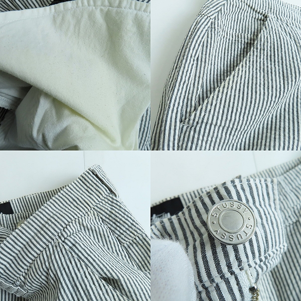 実際に弊社で買取させて頂いたSTUSSY/ステューシー/ストライプ ダブルニー ペインターパンツ/W32/ワークパンツの画像 6枚目