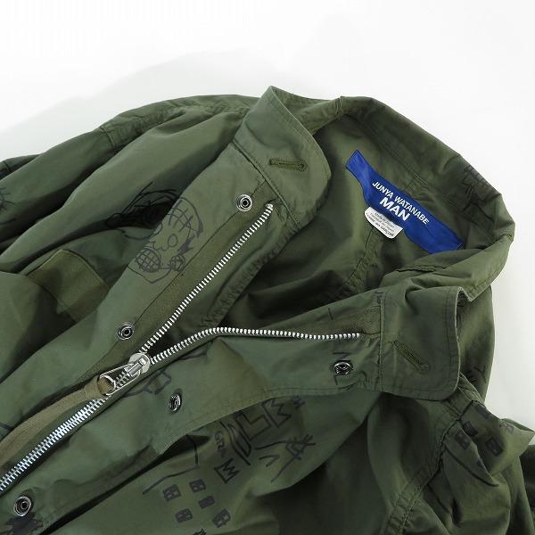 実際に弊社で買取させて頂いたJUNYA WATANABE MAN/ジュンヤワタベマン コムデギャルソン×Jean-Michel Basquiat 23SS モッズコート AD2022/WK-C001/XSの画像 5枚目