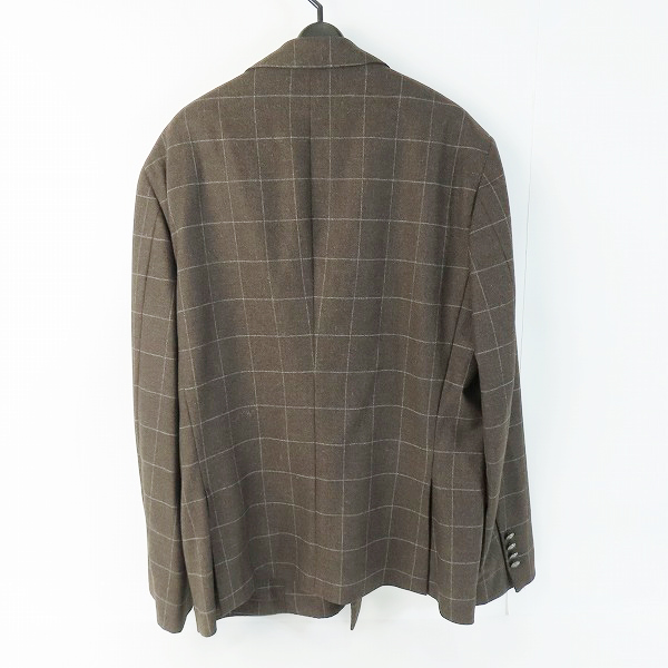 実際に弊社で買取させて頂いたBrunello Cucinelli/ブルネロクチネリ チェック ダブル ジャケット ブラウン/52の画像 1枚目