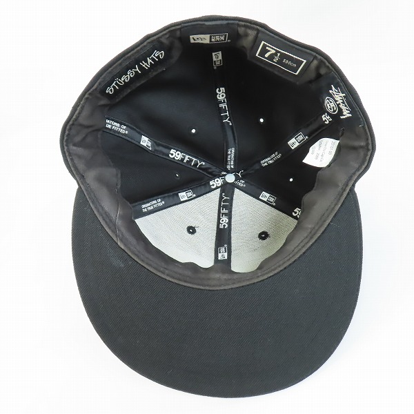実際に弊社で買取させて頂いたSTUSSY×NEW ERA/ステューシー×ニューエラ 59FIFTY ベースボールキャップ/帽子 7-1/2の画像 4枚目