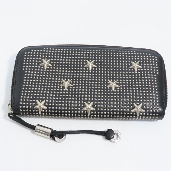 実際に弊社で買取させて頂いたJIMMY CHOO/ジミーチュウ スタースタッズ ラウンドジップ ウォレット 長財布の画像 1枚目