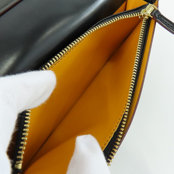 実際に弊社で買取させて頂いたGANZO/ガンゾ SHELL CORDOVAN 2/シェルコードバン2 ファスナー小銭入れ付き長財布 ブラックの画像 4枚目